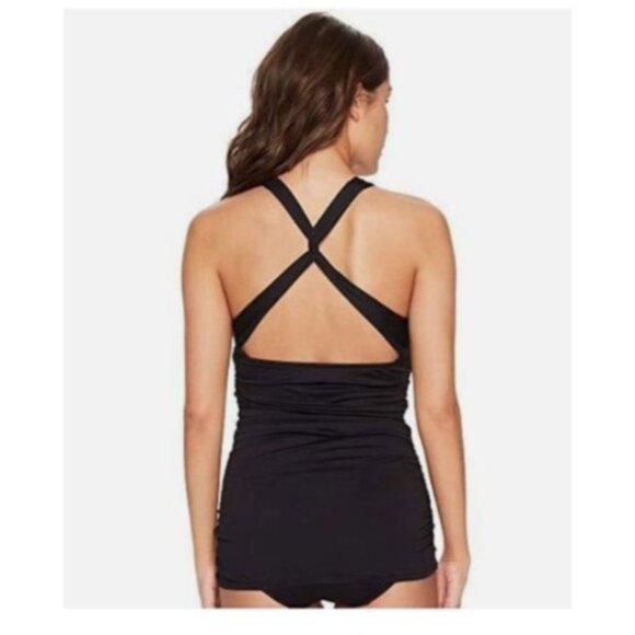 Ralph Lauren Black Plunge One Piece Halter Swimsuit  Dress Women's size 16W plus - Picture 8 of 10